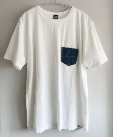 STUDIO D'ARTISAN 화이트 데님 포켓 부착 T셔츠