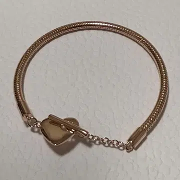 PANDORA 핑크 골드 하트 팔찌 19cm