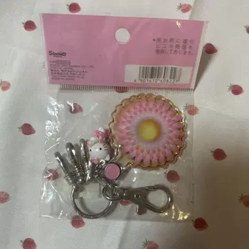 헤이세이 레트로 산리오 헬로키티 꽃 3단 키링 키티