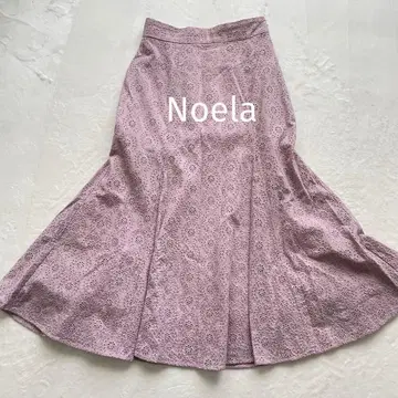 노엘라 롱 플레어 스커트 핑크 꽃무늬 M 코튼 Noela