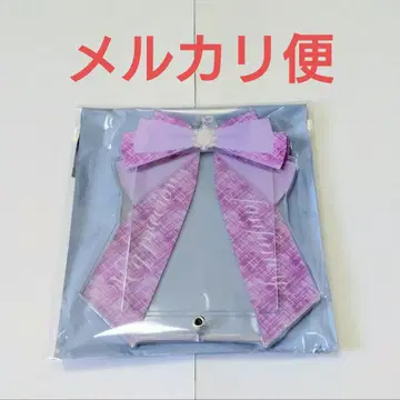 후쿠야 포토 카드 아크릴 프레임 리본 트위드 체크 퍼플 보라색