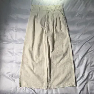 00s unknown 헤링본 쓰리 턱 배기 팬츠 아이보리