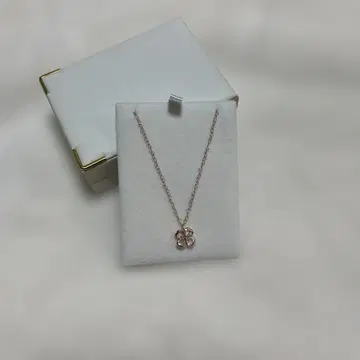 K10 핑크 골드 로즈쿼츠 목걸이