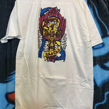 DOG TOWN 컬러풀 십자가 T셔츠 화이트