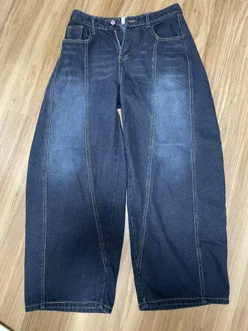 WESTBOY 루즈 배기 빈티지 가공 데님 팬츠 와이드 데님 팬츠