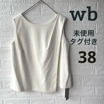 미사용 택 포함 wb 더블비 비기 린넨 혼방 슬리브리스 티셔츠
