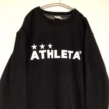 ATHLETA 빅 로고 풀오버 맨투맨 속기모 블랙 M