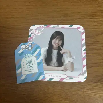 사카즈카46 카페 무카이 이토하 코스터 부적 스티커