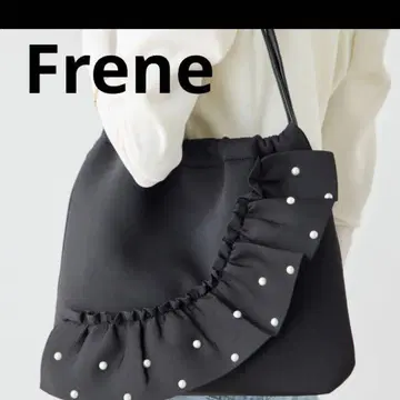 Frene 프릴 펄 본딩 토트백