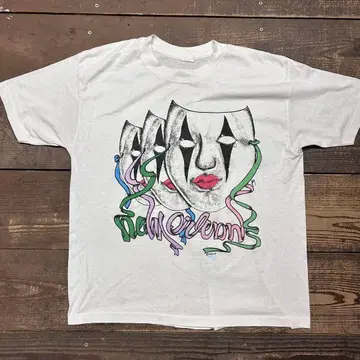 XL 80s T셔츠 화이트 New Orleans 구제 의류 USA제