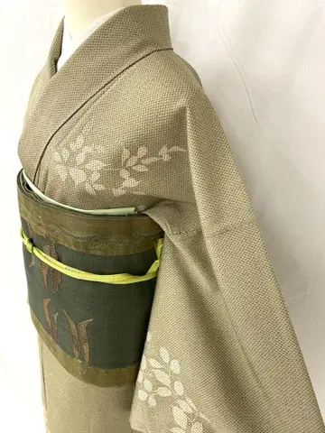 새상품급 순수 실크 단이중기모노 시오자와 오메츠 창작 호몬기 단품