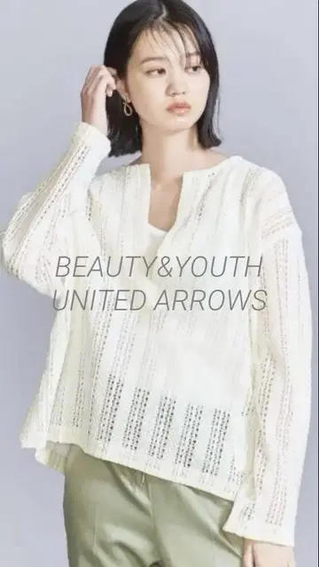 애로우즈 레이스 튜닉 화이트 티셔츠