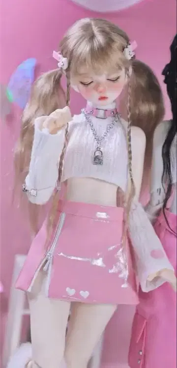 MDD 인형 의류 스커트 상의 핑크