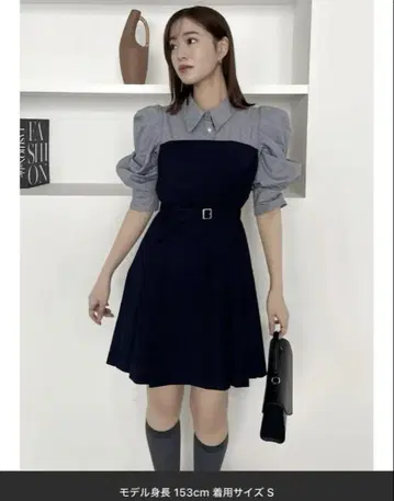 dazzlin 레이어드 셔츠 미니 원피스