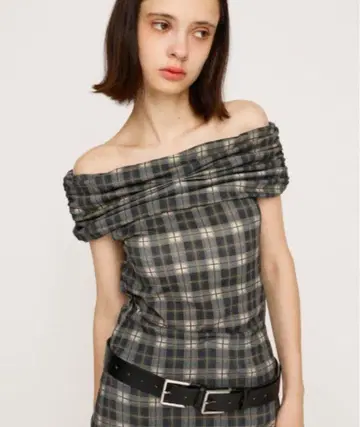 SLY STRETCH CUT OFF SHOULDER TOPS M/BLK