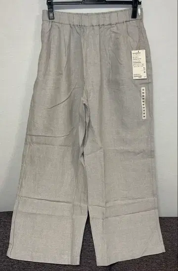 택 포함 새상품, MUJI, 올해 상품, 미색, 린넨, 이지 와이드 팬츠