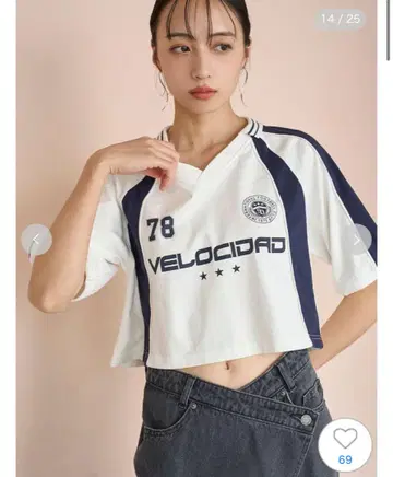 [ 기간 한정 ] SNIDEL 게임 크롭 셔츠