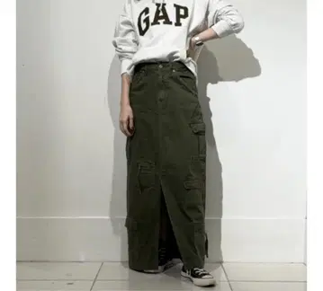 GAP 밀리터리 카고 맥시 스커트