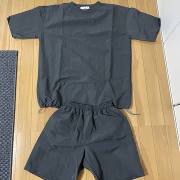낫토 반팔 숏팬츠 셋업 나일론 그레이