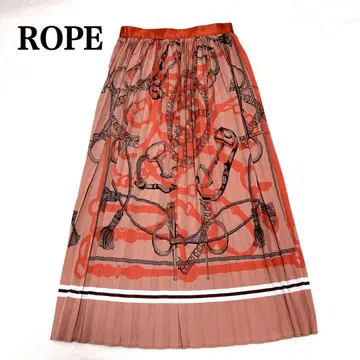 [ 새상품급 ] ROPE 스카프 패턴 스커트 롱 플리츠 가을