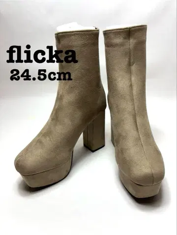 [재고 처분품] flicka 숏부츠 LL 사이즈 힐 부티