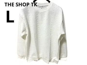 트레이닝복 THE SHOP TK 남성용 화이트 상의 긴팔 가을 L