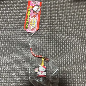 미사용 새상품 헬로키티 스트랩 지역 한정판!! 일본풍 스트랩 부채 포함
