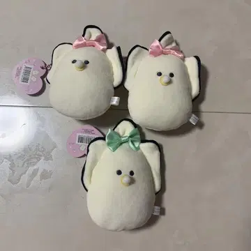 동그란 눈의 생굴 꾸미기 봉제 인형 복주머니 3개 세트