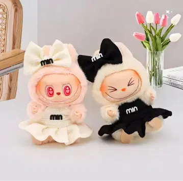 LABUBU 라브브 봉제 인형 의류 드레스 리본 세트