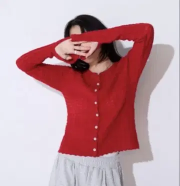 12G 체크 자카드 크루 가디건 지나시스 미사용 새상품 이번 시즌 신상