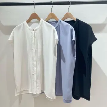 greenlabelrelaxing 핀턱 스탠드넥 프렌치 슬리브