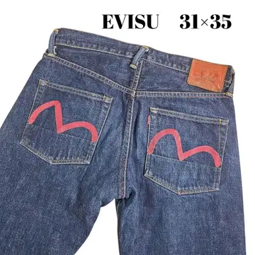 EVISU 에비수 데님 청바지 빨간색 갈매기 No2 31 x 35