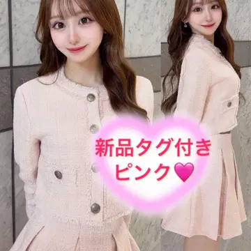 미개봉 새상품 다리치 컴팩트 프린지 트위드 자켓 핑크 FREE