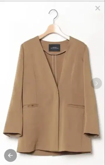 그린 라벨 릴랙싱 베이지 노카라 자켓 긴팔