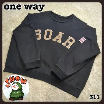 ONE WAY USA 남성용 블랙 트레이닝복 빅 루즈 빅 로고