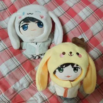 20cm 인형 모자 2개 세트
