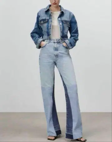 ZARA 절개 패치워크 부츠컷 데님 플레어 데님