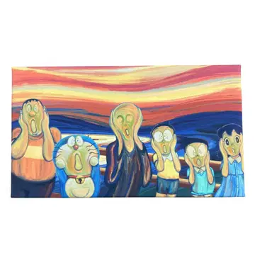 도라에몽 영화 진구(노비타)의 그림 세계 이야기 뭉크 절규 패브릭 보드