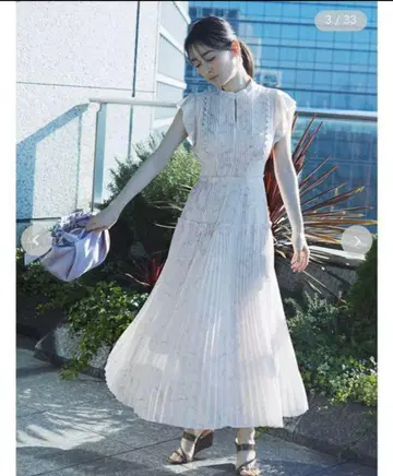 SNIDEL 플리츠 롱 원피스