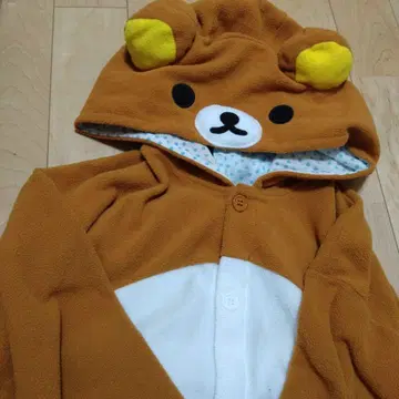 리락쿠마 플리스 인형옷 파자마 성인 프리 사이즈 분장