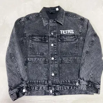 레어 H&M TETRIS 테트리스 콜라보 데님 자켓 G