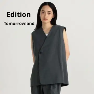 Edition 에디션 울 트로피컬 V넥 베스트 그레이 새상품급