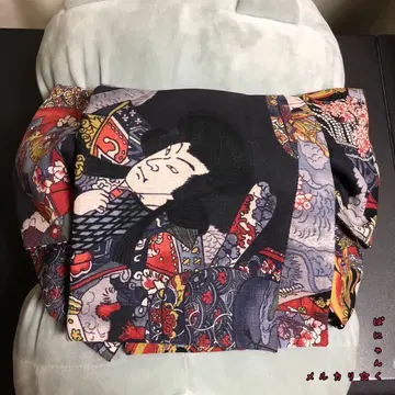 [ ukiyo-e 배우 그림 ] 어른 병정 오비 반폭