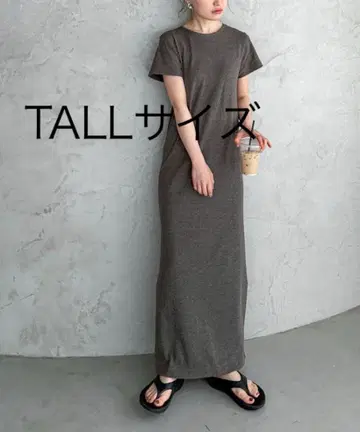 미사용 새상품 feepur 컷 리브 하프 슬리브 원피스 TALL