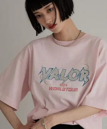 렙심 VALOR WORLD TOUR 핑크 T셔츠