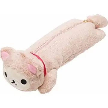 레어 리락쿠마 더 느긋한 고양이 테마 봉제 인형 펜 파우치 코리락쿠마