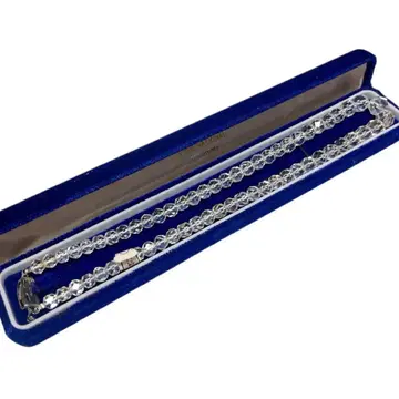 쇼와 미사용 80s 특급 본수정 목걸이 실버 빈티지 고급