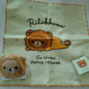리락쿠마 곰 페스티벌 인형 배지 미니 타월
