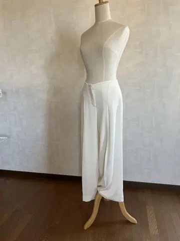 띠어리 화이트 와이드 팬츠