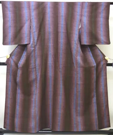 새상품급 중고 세련된 츠무기 간도 패턴 적자색 파랑 N70826-14